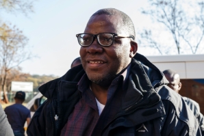 A leading opposition political in Zimbabwe Tendai Biti (pictured here in 2018) was detained by police in Harare on Monday