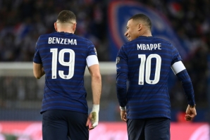 Karim Benzema and Kylian Mbappe together with the French national team