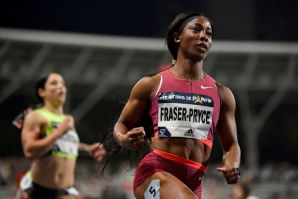 Moment of victory: Jamaica's Shelly-Ann Fraser-Pryce 