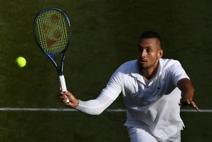 Body talk: Kyrgios returns the ball to Nadal at Wimbledon in 2019