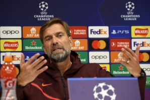Liverpool manager Jurgen Klopp attends a press conference on the eve his side's Champions League match against Rangers