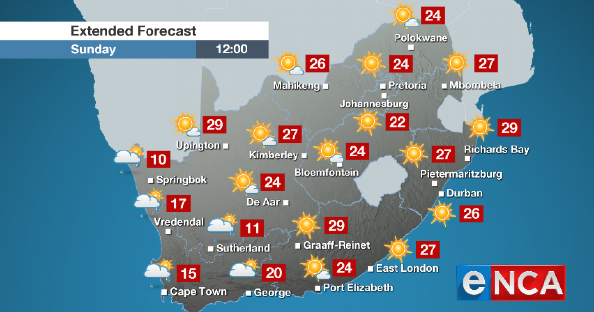 Weather Forecast For 30 June 19 Enca