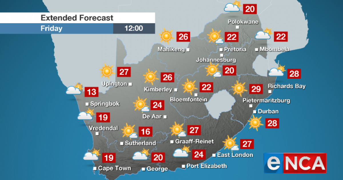 Weather Forecast For Sunday 4 August 2019 Enca