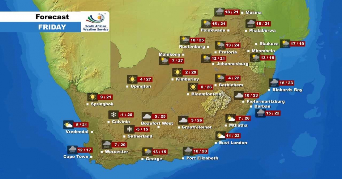 weather forecast for saturday in cape town