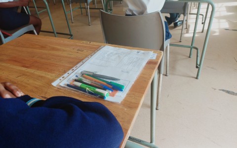 A Matric pupil waiting for an exam paper. eNCA