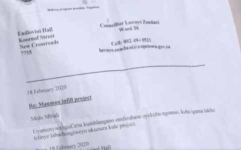 New Crossroads residents say they were issued with these letters in 2020 after their applications for housing were approved in 2016. 