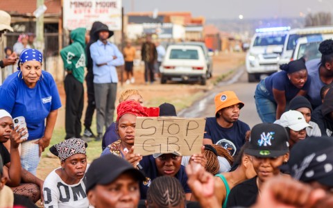 Kwa-Thema community members during a Gender Based Violence (GBV) Community March in Kwa-Thema on September 17, 2026 in Springs, South Africa.  (Photo by Gallo Images/OJ Koloti)