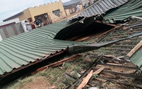 A storm has caused damage at  Reutlwile Junior Secondary School and at the Regina Mundi Church in Soweto. Photo Supplied 