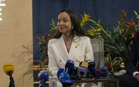 Machado gave a news conference in Oslo