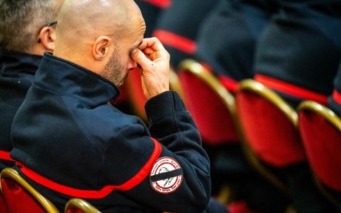 Many first responders attended the ceremonies