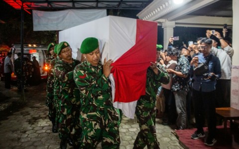 The bodies arrived in Jakarta from Lebanon