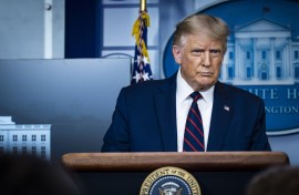 President Donald Trump during a press conference in James S. Brady Briefing Room at the White House on August 23, 2020 in Washington, DC.