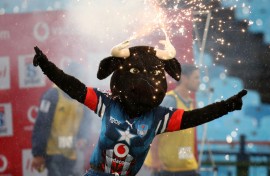 Bulls mascot during the 2020 Super Rugby match between Bulls and Blues at the Loftus Versveld Stadium, Pretoria on 22 February 2020.