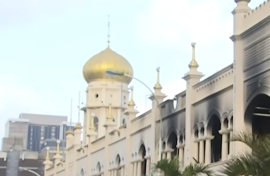 The Juma Mosque of Durban, commonly known as the Grey Street Mosque, is on fire.