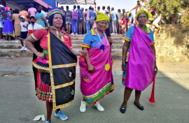 It was a festival of color as South Africans young and displayed their traditional attire.