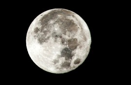 A photo of a full moon, from Earth -- lunar orbiters should be able to photograph the rocket's impact soon