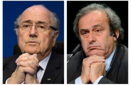 Former FIFA president Sepp Blatter (L) and ex-UEFA chief Michel Platini (R) will go on trial Wednesday in Switzerland