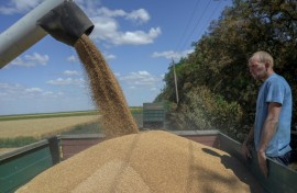 File: Grain uploaded to a truck. AFP/Bulent Kilic