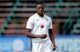 File: South Africa fast bowler Kagiso Rabada. AFP/Phill Magakoe