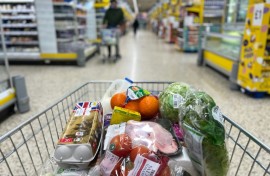 A shopper fills their basket in a Tesco supermarket: scientists have studied the envirnomental impact of 57,000 products sold in supermarkets in Britain and Ireland