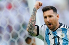 Messi during a visit to Saudi Arabia in 2012