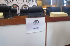 Witness seat at the Commission into State Capture