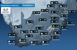 Weather forecast for Thursday 13 July 