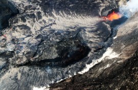 This overflight photo courtesy of the US Geological Survey (USGS) shows the Halema‘uma‘u lava lake from the Kilauea Volcano. AFP