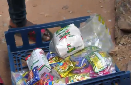Some of the food that was confiscated at a spaza shop. 