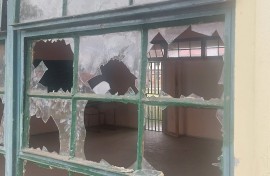 Broken windows at a school. eNCA