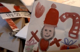 A drawing on a letter send to Santa Claus and handled by the Swedish Post "Postnord" postal service. AFP/Viken Kantarci