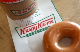 File: A Krispy Kreme glazed doughnut. AFP/Justin Sulivan/Getty Images