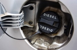 Diesel fuel on a car.