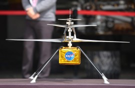 A full scale model of the NASA Mars Helicopter, Ingenuity. AFP/Mario Tama/Getty Images