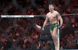 Dricus du Plessis at UFC 290 in Las Vegas. AFP/Steve Marcus/Getty Images