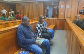Timothy Omotoso and his co-accused in the Gqeberha High Court. eNCA/Ronald Masinda