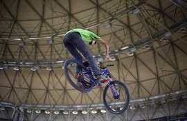File: A BMX rider performing stunts. Wikimedia Commons/Mostafa Meraji