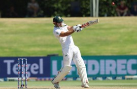 South Africa’s David Bedingham bats during day four of the first cricket test match. AFP/Michael Bradley