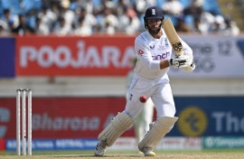 Ben Foakes plays a shot during the third day of the third Test cricket match between India and England. AFP/Punit Paranjpe