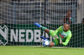 Ricardo Goss of Supersport United save a penalty. Samuel Shivambu/BackpagePix