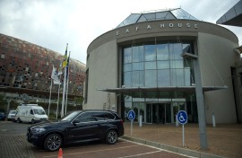  A picture shows the South African football Association (SAFA) House in Johannesburg.