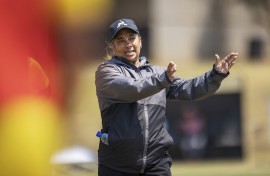 South African senior national women's football team coach Desiree Ellis. AFP/Michele Spatari