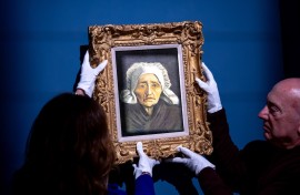 The Van Gogh titled "Tete de paysanne a la coiffe blanche". AFP/Nick Gammon
