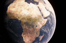 Conceptual illustration of droughts and desertification in Africa. 