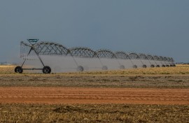 View of an irrigation system on a farm. AFP/Nelson Almeida