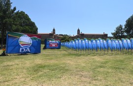 The Democratic Alliance flags. AFP/Luca Sola