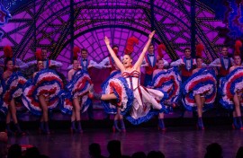 Dancers perform French Cancan on stage during a show at the Moulin Rouge musical cabaret in Paris. AFP/Miguel Medina