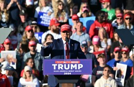 Former US President and 2024 Republican presidential candidate onald Trump speaks during a campaign rally in Wildwood, New Jersey. AFP/Jim Watson