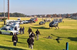 SAPS vehicles and helicopters