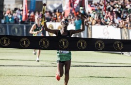 Long distance runner Tete Dijana. AFP/Rajesh Jantilal